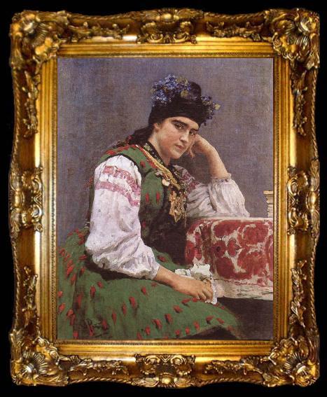 framed  llya Yefimovich Repin Portrait of Sofia Mikhailovna Dragomirova, ta009-2